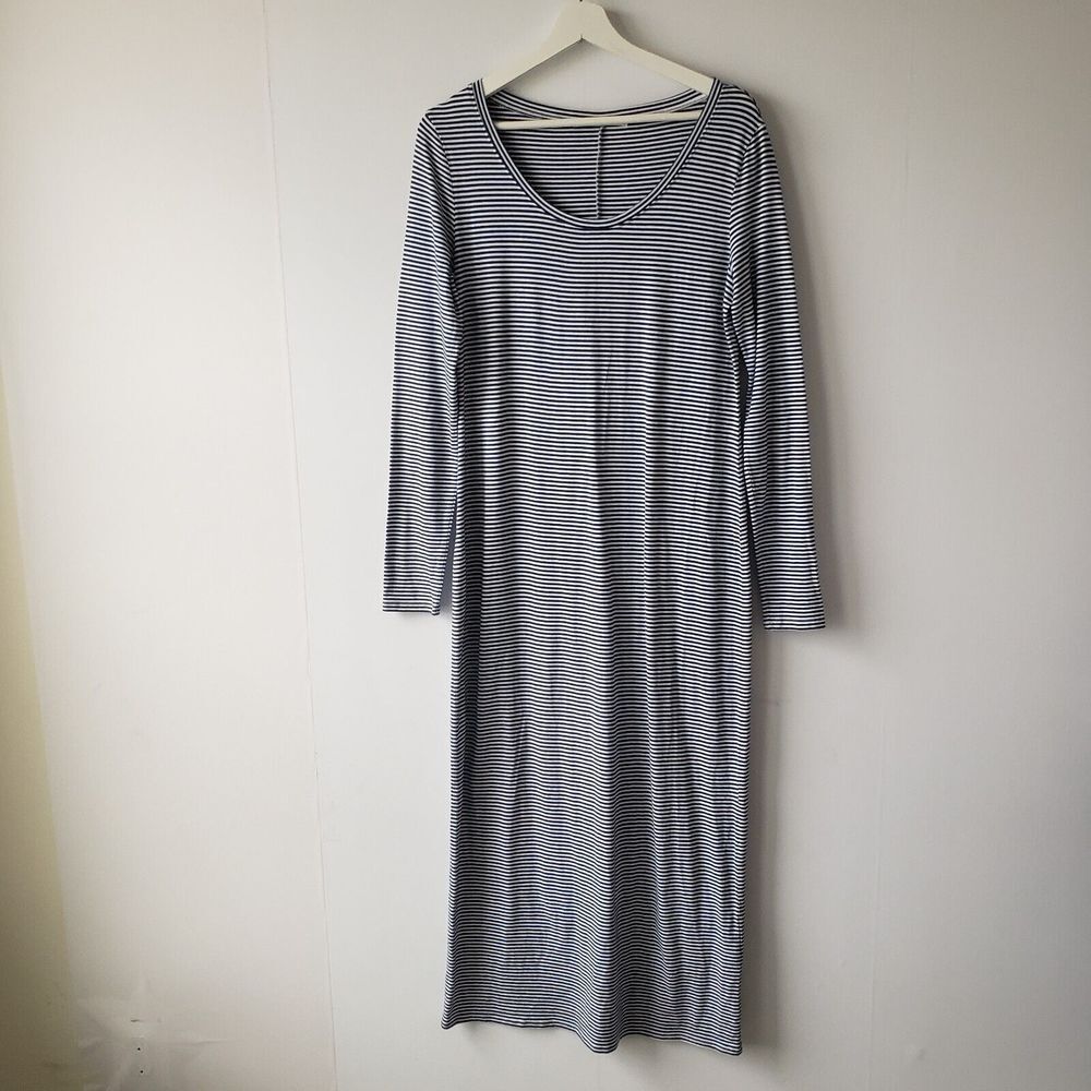 Peruvian Connection‎ Marinero Striped Long Sleeve Maxi Dress size M
